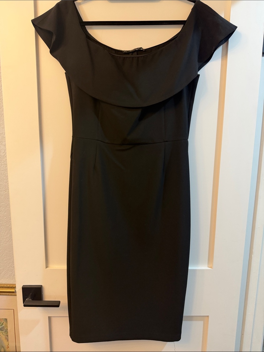 Zara Black Off-Shoulder Midi Dress